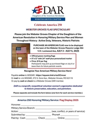 Webster Groves DAR 'Flag Spectacular' Celebrates U.S. Military July 3-5