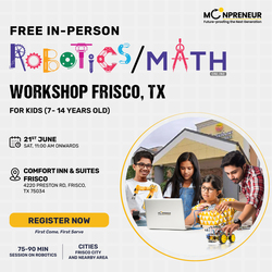 In-Person Free Robotics Workshop for Kids at  Frisco, TX (7-14)