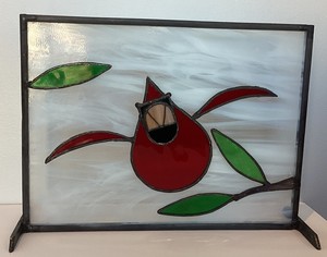 Charley Harper Cardinal Leaded Glass Class