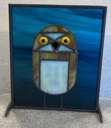 Charley Harper Owl Leaded Glass Class