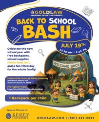 GOLDLAW to Host Back to School Bash with Backpack Giveaway in West Palm Beach