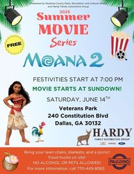 FREE SUMMER MOVIE- PAULDING COUNTY PARKS, RECREATION AND CULTURAL AFFAIRS