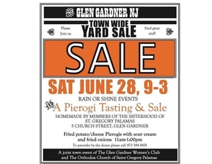 Glen Gardner 2025 Town Wide Yard Sale & St. Gregory Palamas Orthodox Church Pierogi Sale