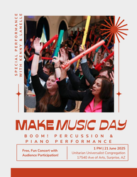 Boom! Piano & Percussion with Kenny and Lanelle.  Free Live Make Music Day Performance