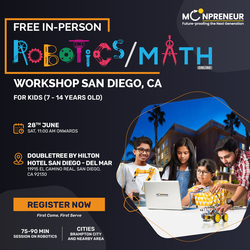 In-Person Free Robotics/Math Workshop for Kids at San Diego, CA (7-14)