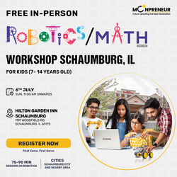In-Person Free Robotics/Math Workshop for Kids at  Schaumburg, IL(7-14)