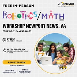 In-Person Free Robotics/Math Workshop for Kids at Newport News, VA (7-14)