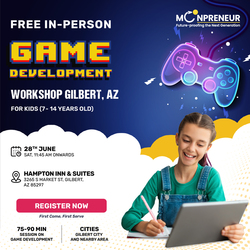 In-person Free Game Development Workshop For Kids at Gilbert, AZ (7-14yrs)