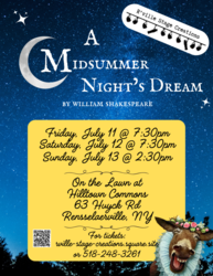 A Midsummer Night's Dream on the lawn at Hilltown Commons July 11-13