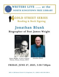 The 14 Gold Street Series Welcomes Jonathan Blunk to read from his biography of poet James Wright