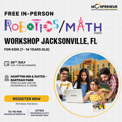 In-Person Free Robotics/Math Workshop for Kids at Jacksonville, FL (7-14)