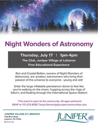 Explore the Night Wonders of Astronomy at Juniper Village at Lebanon!
