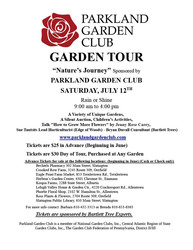 Parkland Garden Club's "Nature's Journey" Garden Tour,  July 12th, 9am-4pm , Rain or Shine