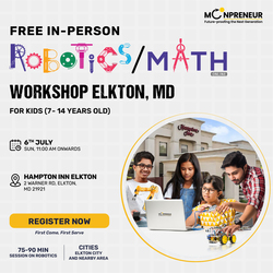 In-Person Free Robotics/Math Workshop for Kids at  Elkton, MD7-14)