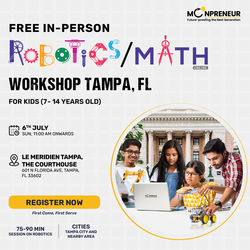 In-Person Free Robotics/Math Workshop for Kids at  Tampa, FL (7-14)