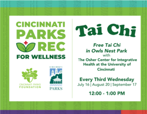 Cincinnati Parks + Rec for Wellness: Tai Chi in Owl's Nest Park