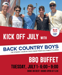 The Chicago Firehouse Presents: July Kickoff with BBQ Buffet and Live Music from The Back Country Bo