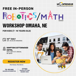 In-Person Free Robotics/Math Workshop for Kids at Omaha, NE(7-14)
