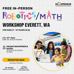 In-Person Free Robotics/Math Workshop for Kids at Everett, WA(7-14)