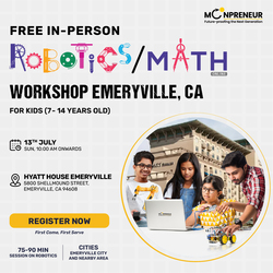 In-Person Free Robotics/Math Workshop for Kids at Emeryville, CA(7-14)