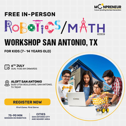 In-Person Free Robotics/Math Workshop for Kids at San Antonio, TX (7-14)