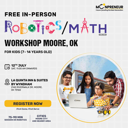 In-Person Free Robotics/Math Workshop for Kids at Moore, OK (7-14)