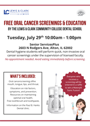 Free Oral Cancer Screenings at Senior Services Plus
