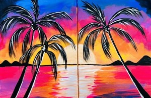 " Duet Paint Party: Sunset Palm " In-Studio Paint Party!