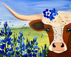 "Bluebonnet Longhorn" In-Studio Paint Party!