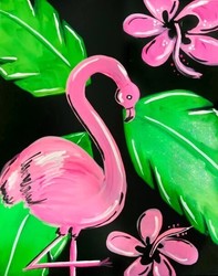 "Flamingo Nights - Blacklight Surprise! " In-Studio Paint Party!