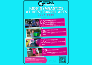 Gotcha Gymnastics Pop-up for Kids at Heist Barrel Arts