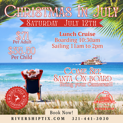 St Johns Rivership Co: Christmas in July - Sailing with Santa Aboard the Barbara Lee!