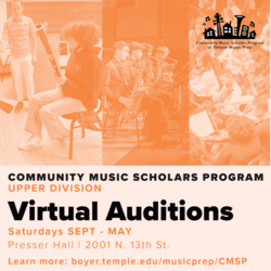 Community Music Scholars Program Virtual Auditions