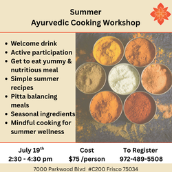 Summer Ayurveda Cooking Workshop