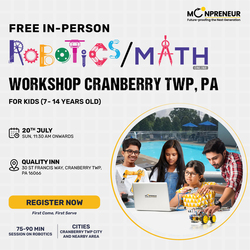In-Person Free Robotics/Math Workshop for Kids at Cranberry Twp, PA (7-14)