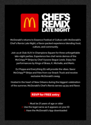 McDonald’s Chef’s Remix Late Night Experience at 2025 Essence Festival of Culture