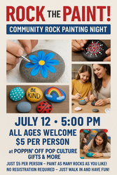 Rock Painting Workshop @ Poppin' Off