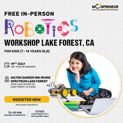 In-Person Free Robotics/Math Workshop for Kids at Lake Forest, CA (7-14)