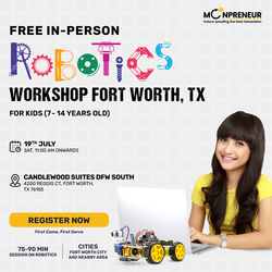 In-Person Free Robotics/Math Workshop for Kids at Fort Worth, TX (7-14)