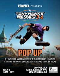 TONY HAWK'S PRO SKATER 3 + 4 COMES TO LIFE WITH EXCLUSIVE EARLY-ACCESS GAMING LOUNGE AT COMPLEX LA