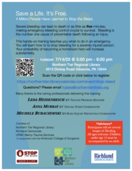 Stop the Bleed Monday, July 14th 2025 Northern Tier Regional Library