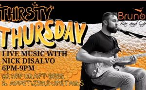 Thirsty Thursday with Live Music from Nick Disalvo