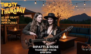 Thirsty Thursdays with Live Music from Ripatti and Rose