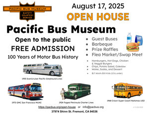 Fremont Pacific Bus Museum’s Annual Summer Open House