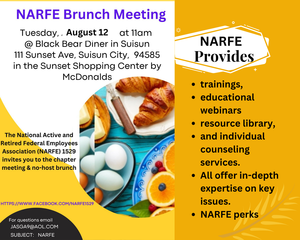 Fairfield and Suisun Active & Retired Federal Employees are Invited to a Lunch and Meeting