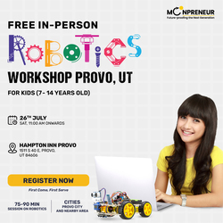 In-Person Free Robotics/Math Workshop for Kids at Provo, UT(7-14)