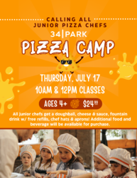 34 Park Hosts Hands-On Pizza Camp for Kids on July 17