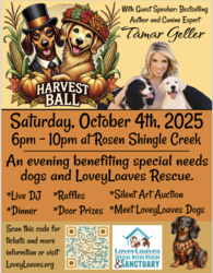Harvest Ball to benefit special needs dogs w/ guest speaker Tamar Geller