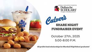 Marshall Scholarship Foundation Culver's Share Night Fundraiser