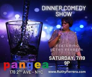 Comedienne Ruthy Ferrera to feature at the popular Cabaret PANGEA in East Village Saturday, 7/19